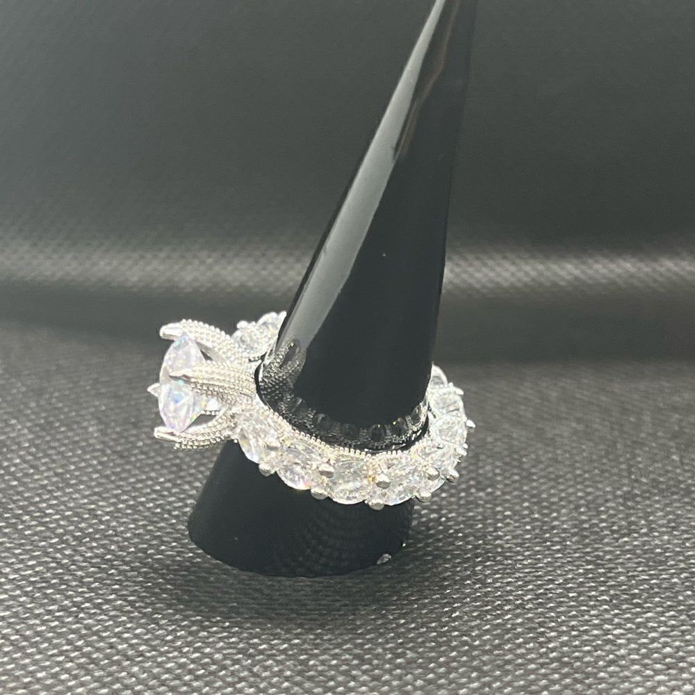 Silver Zirconium Eternity Ring-Sparkling Elegance - Picture 7 of 11